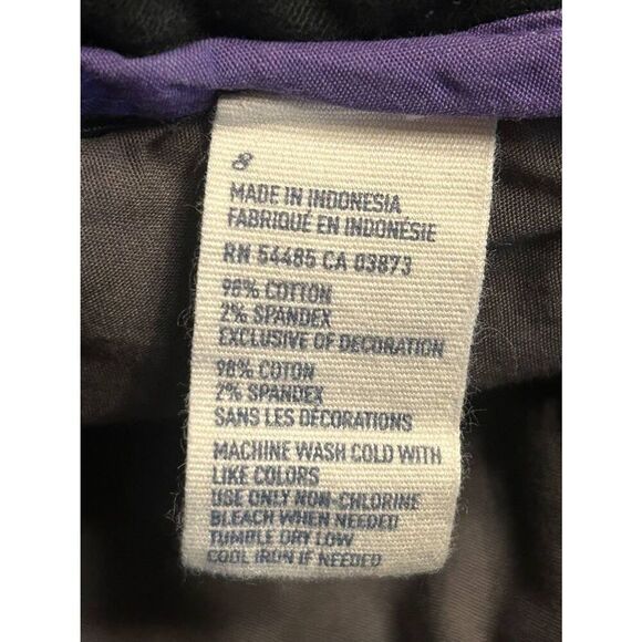 American Eagle Womens Black Bermuda Khaki Shorts Front Back Pockets Size 8 (5086 - Picture 3 of 3